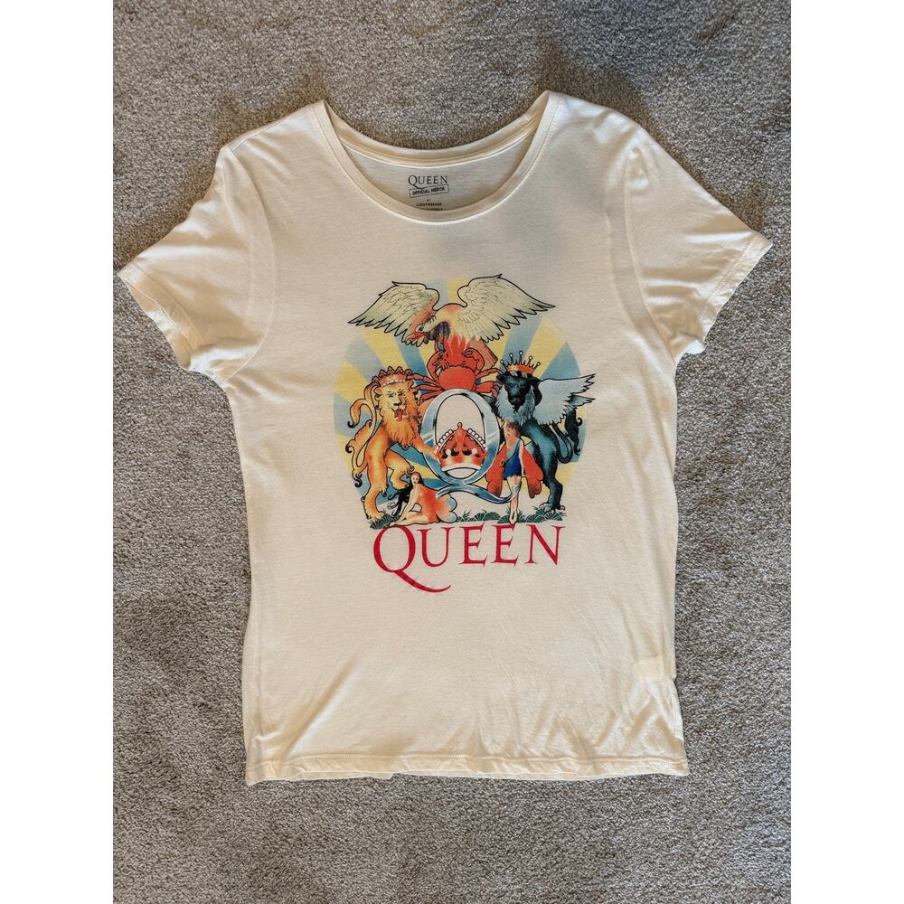 Lucky Brand Queen 'Day At The Races' Iconic Band Tee, Women's Size M - Picture 4 of 6